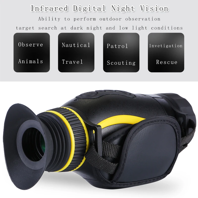 4X35 Digital Night Vision Telescope HD Infrared IR Camcorder Monocular Hunting Scope Multi-Function Night Viewer Device