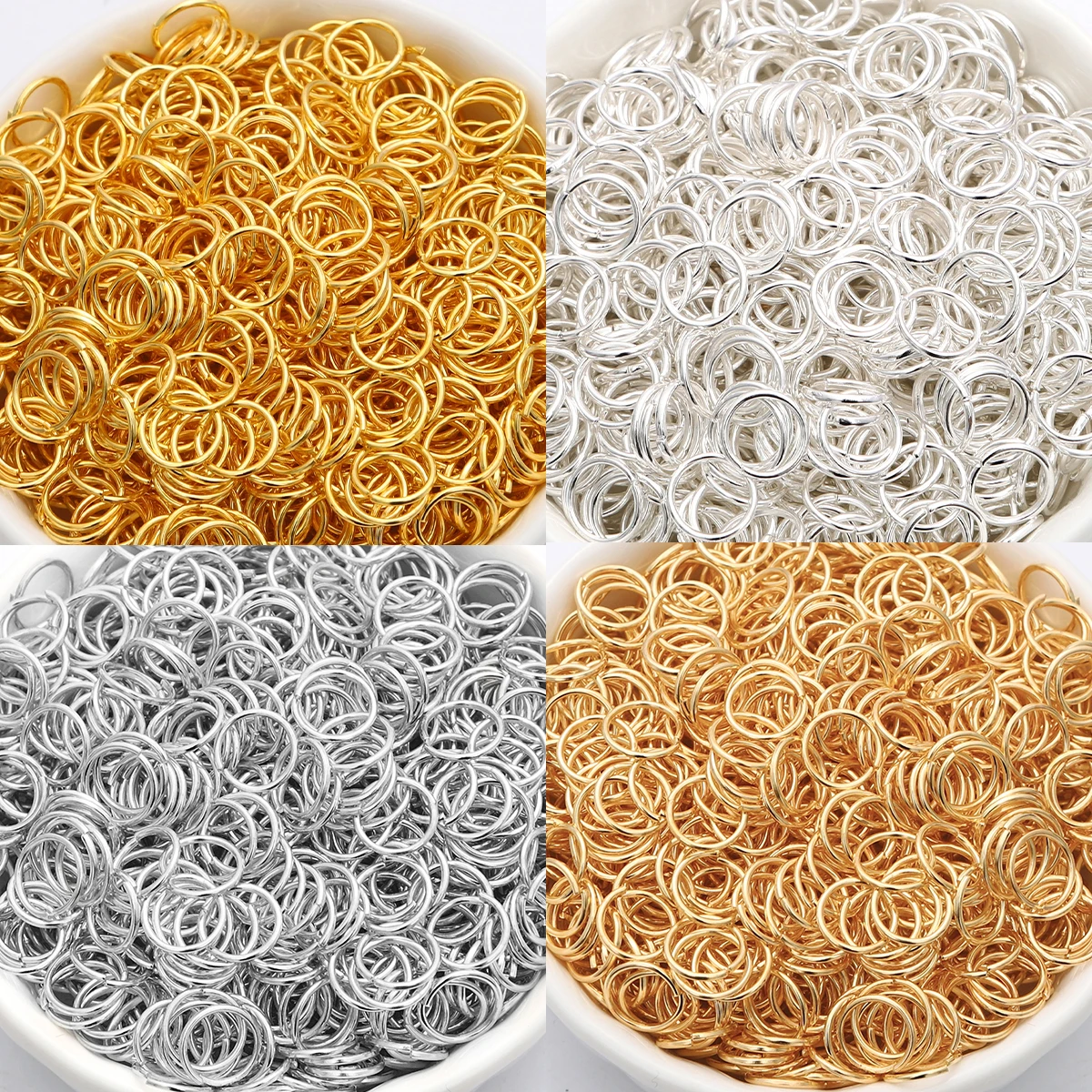 

200Pcs/Lot 3/4/5/6/7/8/10mm Metal DIY Jewelry Findings Open Single Loops Jump Rings & Split Ring For Jewelry Making