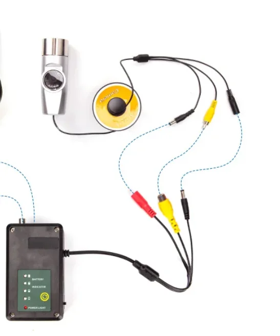 Dual lens fishing camera, underwater waterproof fish detector, 15/30 cable, 4500mAh battery