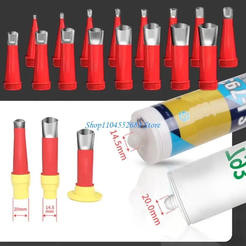 Y6GD MultiSize Caulking Nozzle Set Stainless Steel Construction With Plastic Base Durability Sealant Application Accessories