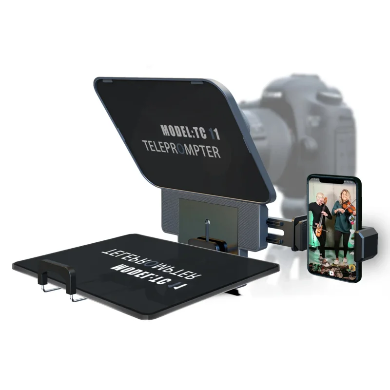 زجاج مقسم شعاع الملقن 2025 متوافق مع ضوء ميكروفون الحذاء البارد مقاس 11 بوصة للاستوديو أو البث المباشر