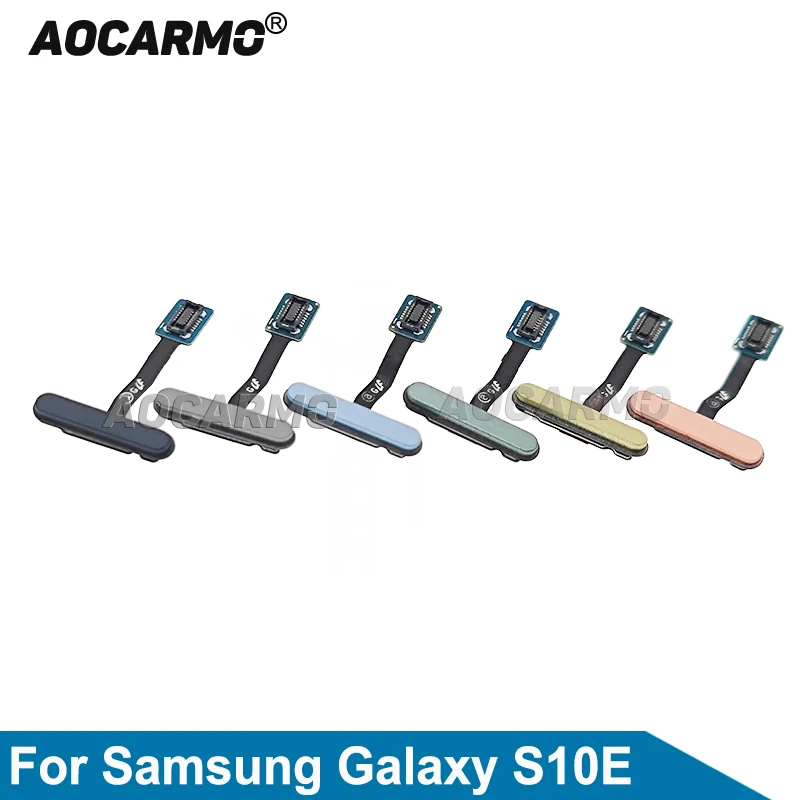 Aocarmo Home Button Touch ID Fingerprint For Samsung Galaxy S10 E S10e G970 G970F G970U Flex Cable Replacement Parts