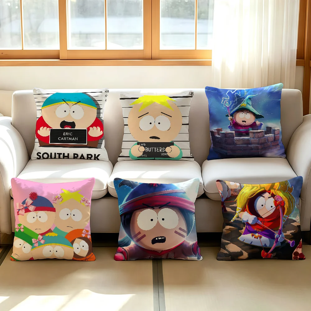 Cartoon S-SOUTH PARK cushion cover Anti-dustmite Sofa Cushion Decorative Office Cover Lounge Area Indoor & Outdoor Use