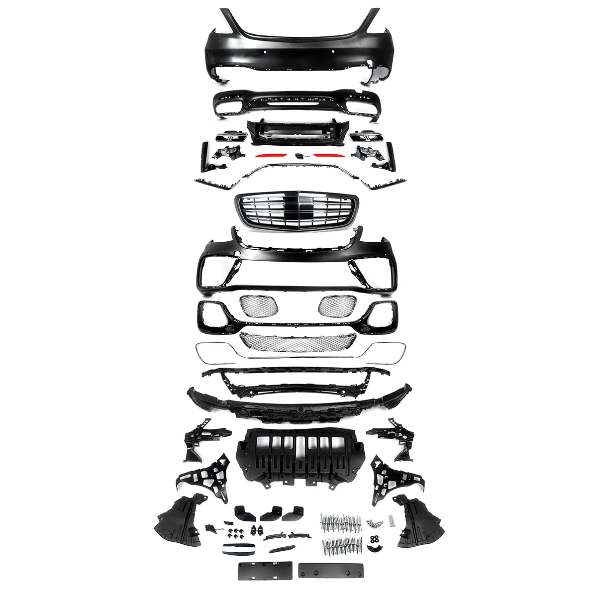 

For Mercedes-Benz S Class W222 2018+ Upgrade To S65 AMG Style Body Kits Front Rear Bumper Splitter Grille Rear Diffuser Lip