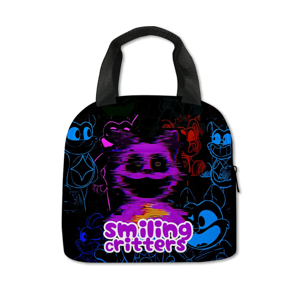 Cartoon smiling critters Student Work Lunchbox Thermal insulation Food Lunch Bag 3D Printed Insulated Portable Handbags Ice Bags