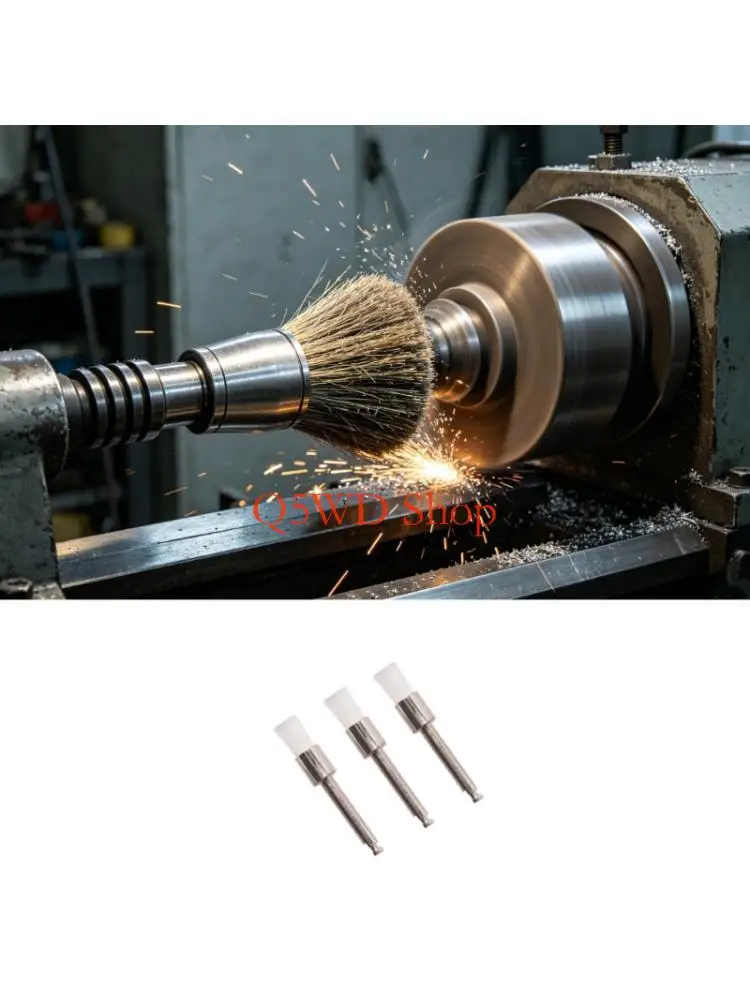 Q5WD 100Pcs Teeth Polishing Brushes Metal Handle Nylon Tips Brush For Dentists Use