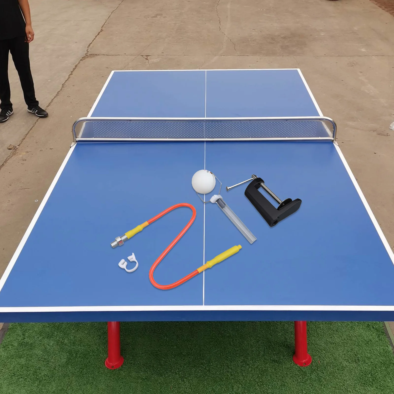 Master Your Table Tennis Techniques with Trainer Robot Fast Rebound Sturdy PVC Design Compatible with Desks up to 5 5cm Thick