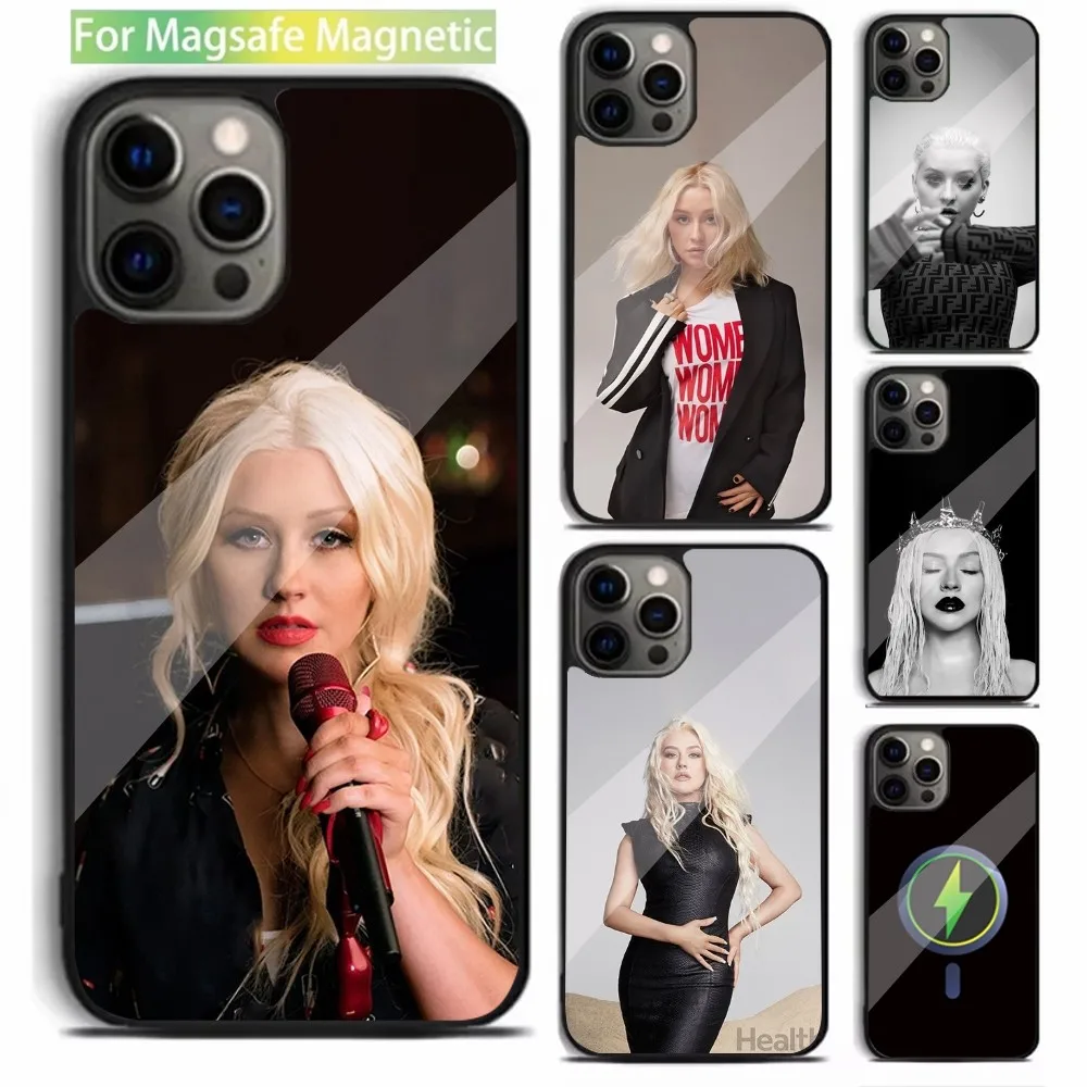 

Singer C-Christina Aguilera Phone Case For iPhone 16,15,14,13,12,11,Plus,Pro,Max,Mini Magsafe Magnetic Wireless Charging