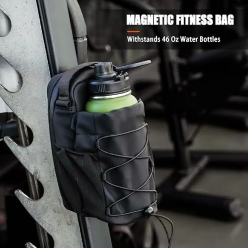 

Magnetic Water Bottle Sling Bag Adjustable Multi-layer Gym Bottle Bag with Shoulder Strap Convenience Crossbody Sports Bag Gym