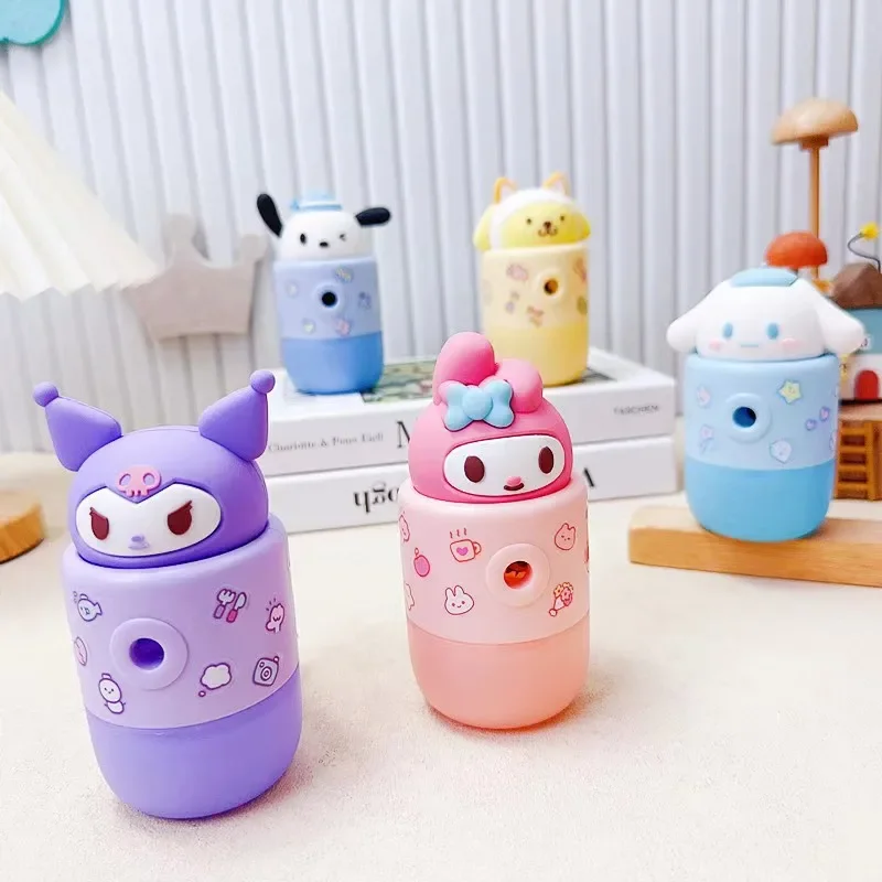 

Sanrio Pencil Sharpener Mymelody Kuromi Cinnamoroll Pochacco Pom Purin Mechanical Pencil Sharpener Hand Crank Pencil Knife Tools