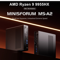 MINISFORUM MS-A2 Mini PC AMD Ryzen 9 9955HX 7940HX 2x10G SFP 2*2.5G LAN 3*NVMe Windows 11 Workstation Gaming Computer WiFi6E