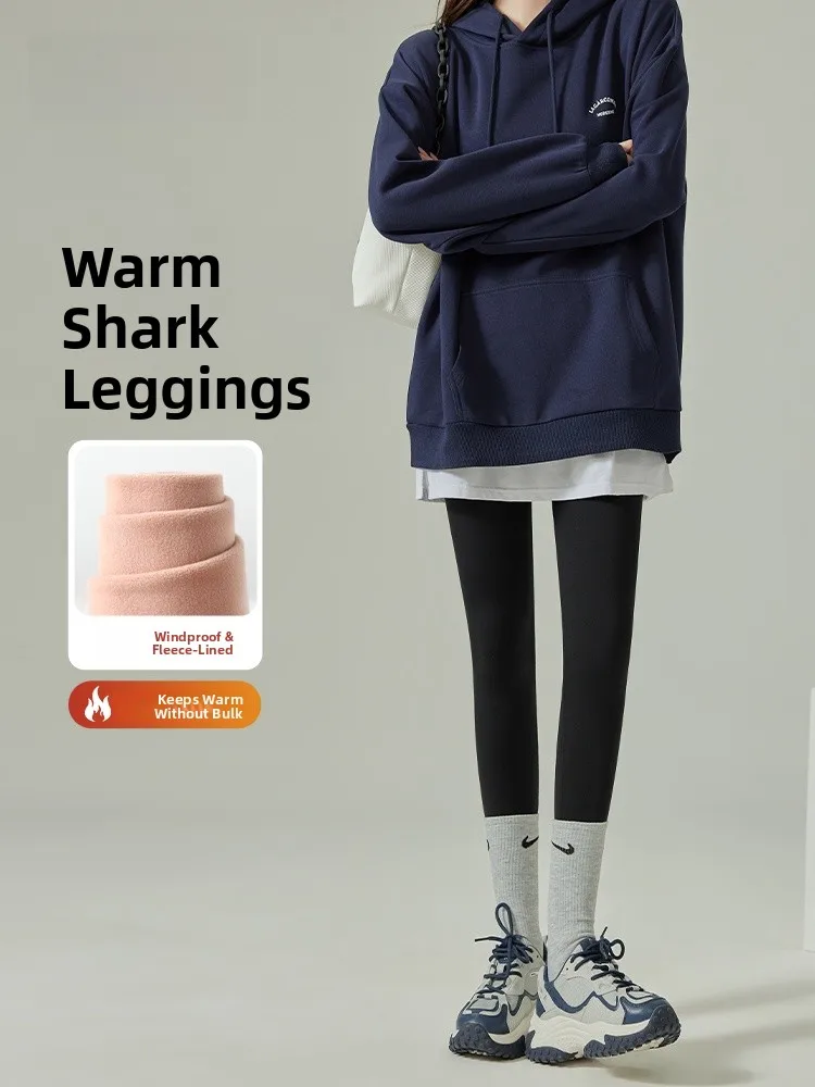 

Thiened Fce Yoga Pants High Waist Slimming a Bla arkskin Women's Outerwear Winter New Sle Tummy Control Butt...