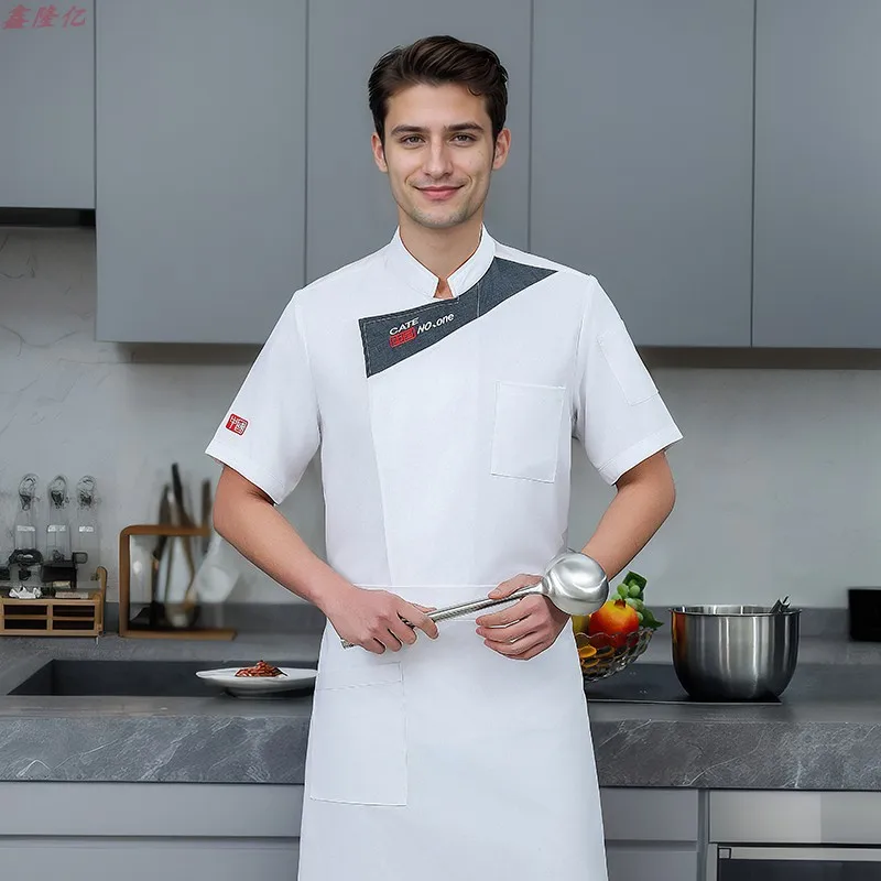 Letnia Cienka Oddychająca Siatkowa Kurtka Kucharska Hotel Restauracja Odzież Robocza Kucharska Piekarnikowy Steakhouse Krótki Rękaw Uniform