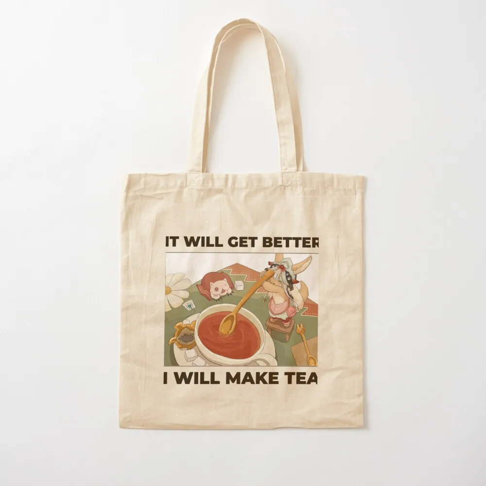 

It will get better - I will make tea - Made in Abyss - Nanachi _amp_ Mitty Tote Bag Shopper tote bag custom Canvas Tote Bag