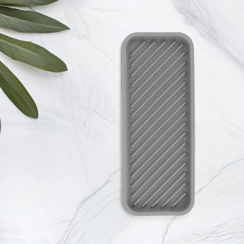 2 قطعة صينية سيليكون المنزلية الغرور المنظم متعددة الوظائف الحمام كونترتوب صينية غسول الصابون فرشاة الأسنان معجون الأسنان حامل #6