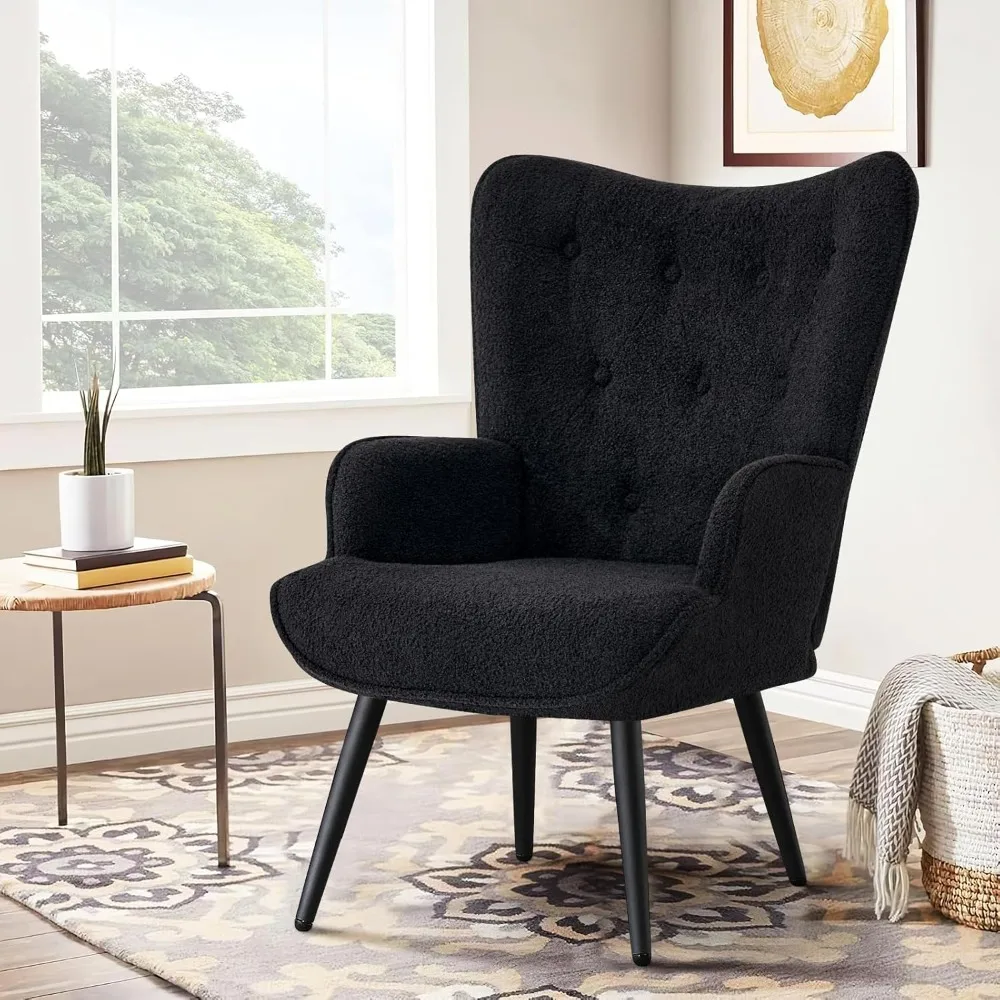 

Upholstered Accent Chair High Back Tufted Wingback Armchair for Living Room Bedroom