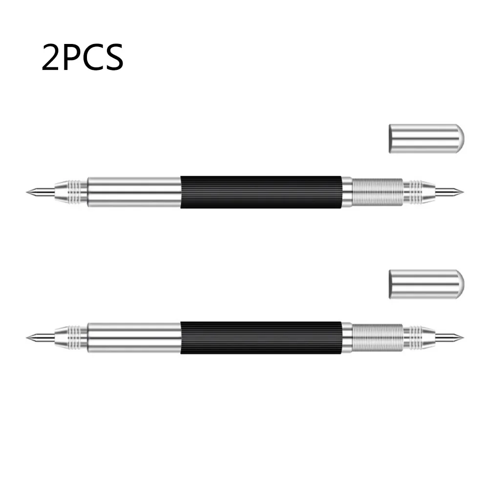 2Pcs Tungsten Carbide Tip Scriber Marking Etching Pen Double End Ceramic Glass Metal Wood Carving Scribing Marker Hand Tool