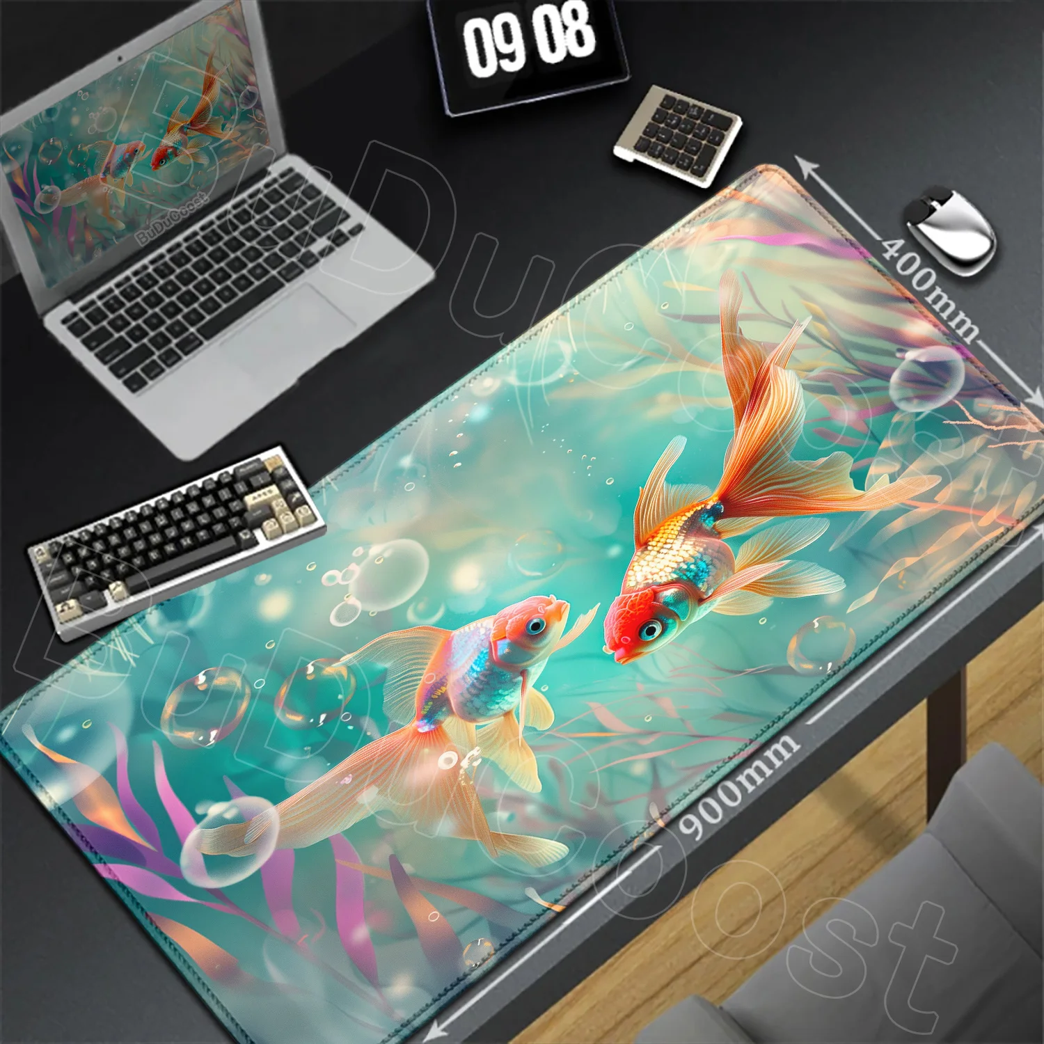 Gaming Mouse Pad Cute Goldfish Fish Neutral Table Mats Computer Anti Slip Company Desk Pad Large Gamer Mousepads Anime Table Mat