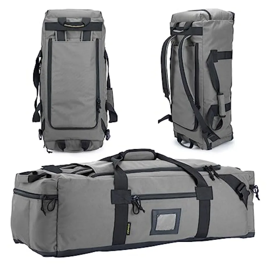 105l Large Duffel Bag For Travel, Gym and Sports - Water Repellent Polyester, Hidden Straps, Shoe Compartment - Perfect Lage Du