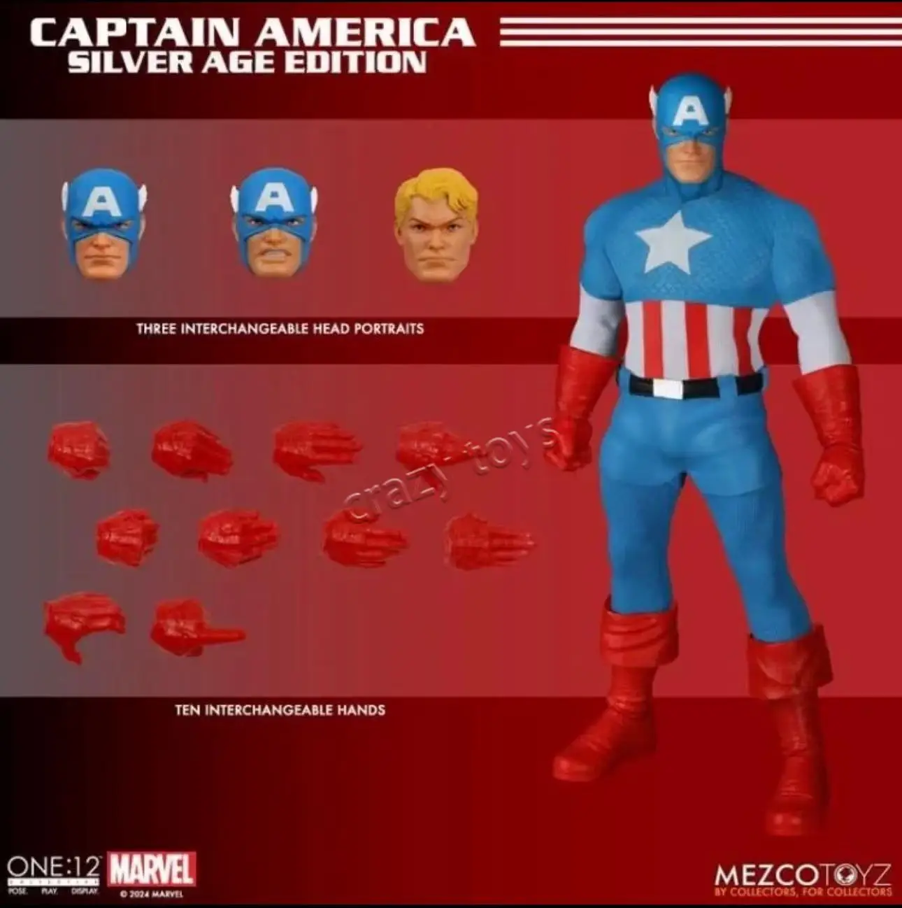 

In Stock New Mezco Ant ONE: 12 Silver Age Captain America 1/12 Action Figure Toy Collection Gift