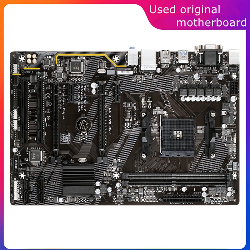 Used LGA 1151 For Intel A320 GA-A320-DS3 A320-DS3 Computer USB3.0 SATA3 Motherboard DDR4 32G Desktop Mainboard