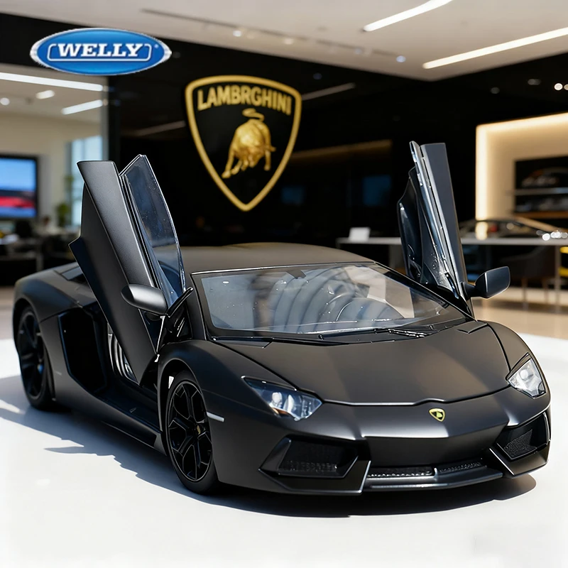 

WELLY 1:24 Lamborghini Aventador LP700-4 легкосплавный автомобиль, литье под давлением и игрушечный транспорт, модель автомобиля, миниатюрная масштабная модель автомобиля, игрушечный автомобиль для детей