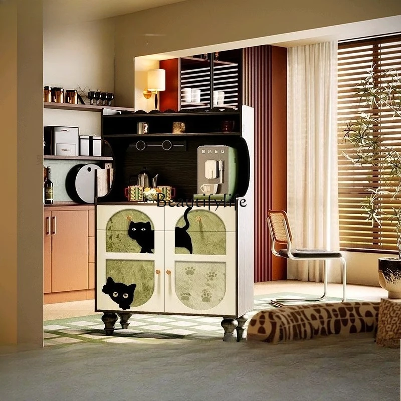 

Modern cream living room dining side cabinet household porch decorative storage locker