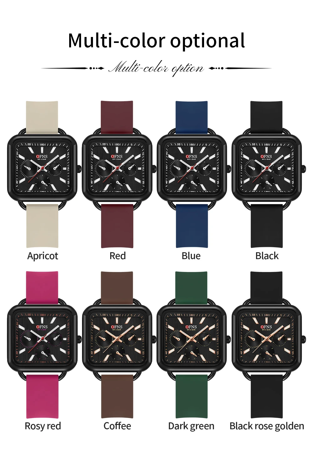 OFNS nowy 7503 studencki zegarek kwarcowy modny i prosty świecący q \ zegarek kwarcowy kwadratowa tarcza młodzieżowy zegarek kwarcowy 2025