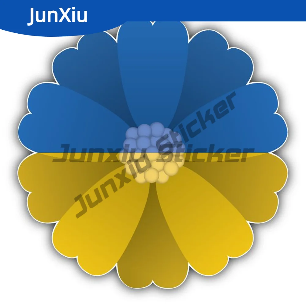 

Ukraine Flag Flower Sticker Anti Scratch Exterior Accessories For Car Camper Suv Bodywork Bumper Window Phone Trunk Windshield