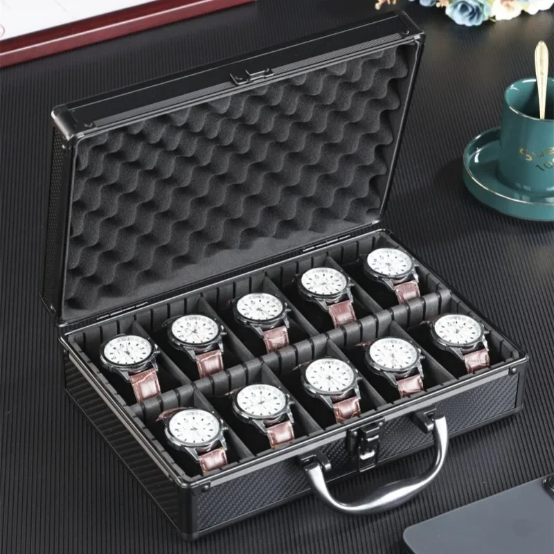 Carbon Fiber Aluminum Alloy Watch Storage Box Jewelry Organizer Holder For Watch Toy Gift Collectibles Accessories Display Case