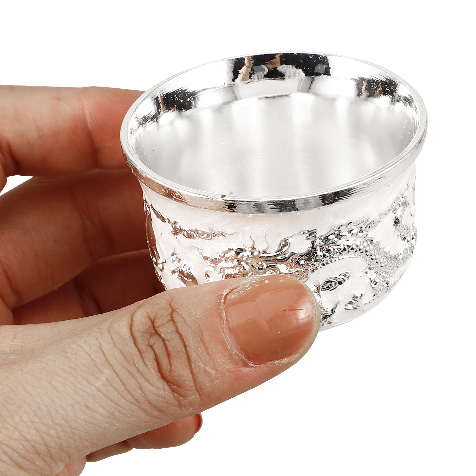 

Retro Kung Fu Tea Set Zinc Alloy Teacup Chinese Vintage Small Cup Household Drinkware Metal Turkish Glass Bar Accessories