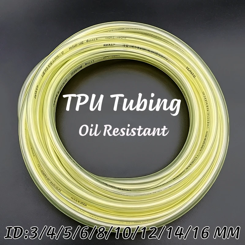 ID 3/4/5/6/8/10/12/14/16Mm TPU Oil Resistant Hose, High And Low Temperature Resistant Industrial Equipment Flexible Pipeline