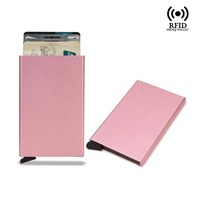 Women's Business Card Holder Slim Wallet Metal Rfid Pop-Up Case Bank Credit Visit Cardholder for Women Men Porta Carte Credito