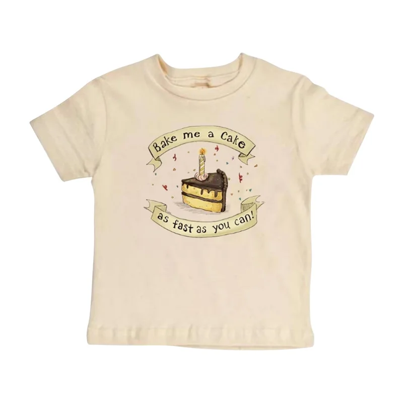 

Baby Children's Top Parent-child Outfit Short Sleeved T-shirt Cake Pattern Cotton Clothes Birthday Gifts Party