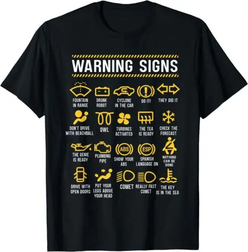  Warning Signs 101 Funny Classic Car Mechanic Gift Car Lovers T-Shirt