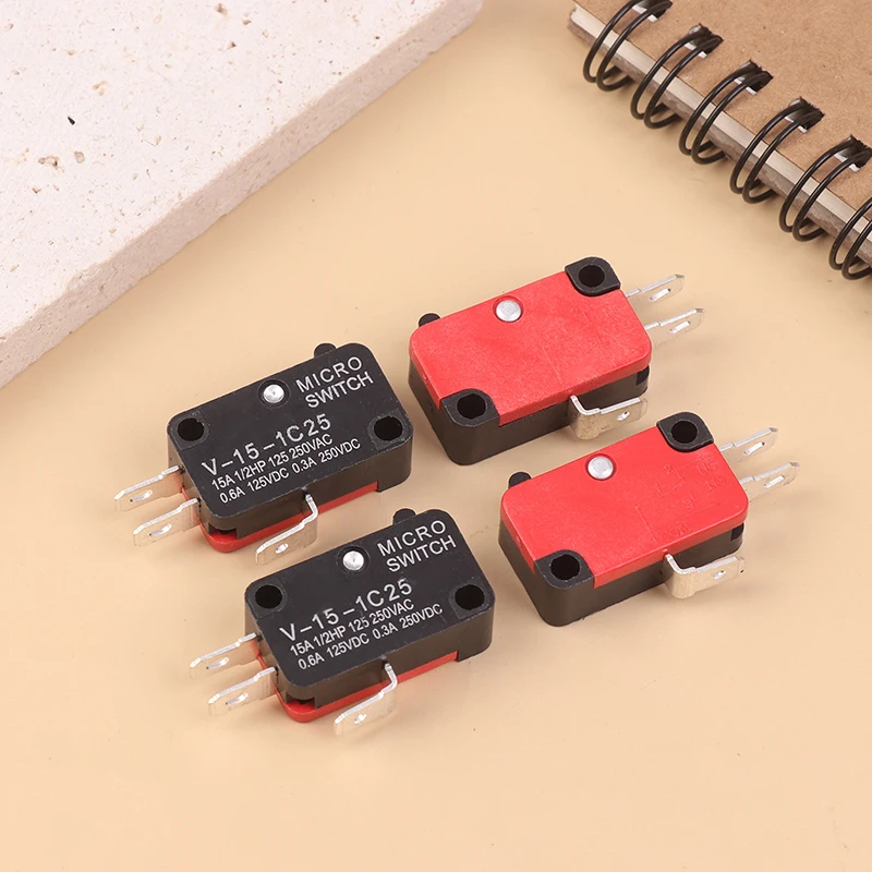10Pcs Micro Switch V-15-1C25 Silver Point V-15-1C25 Microwave Oven Contact Switch Copper Point Tact Switch Limit Microswitch