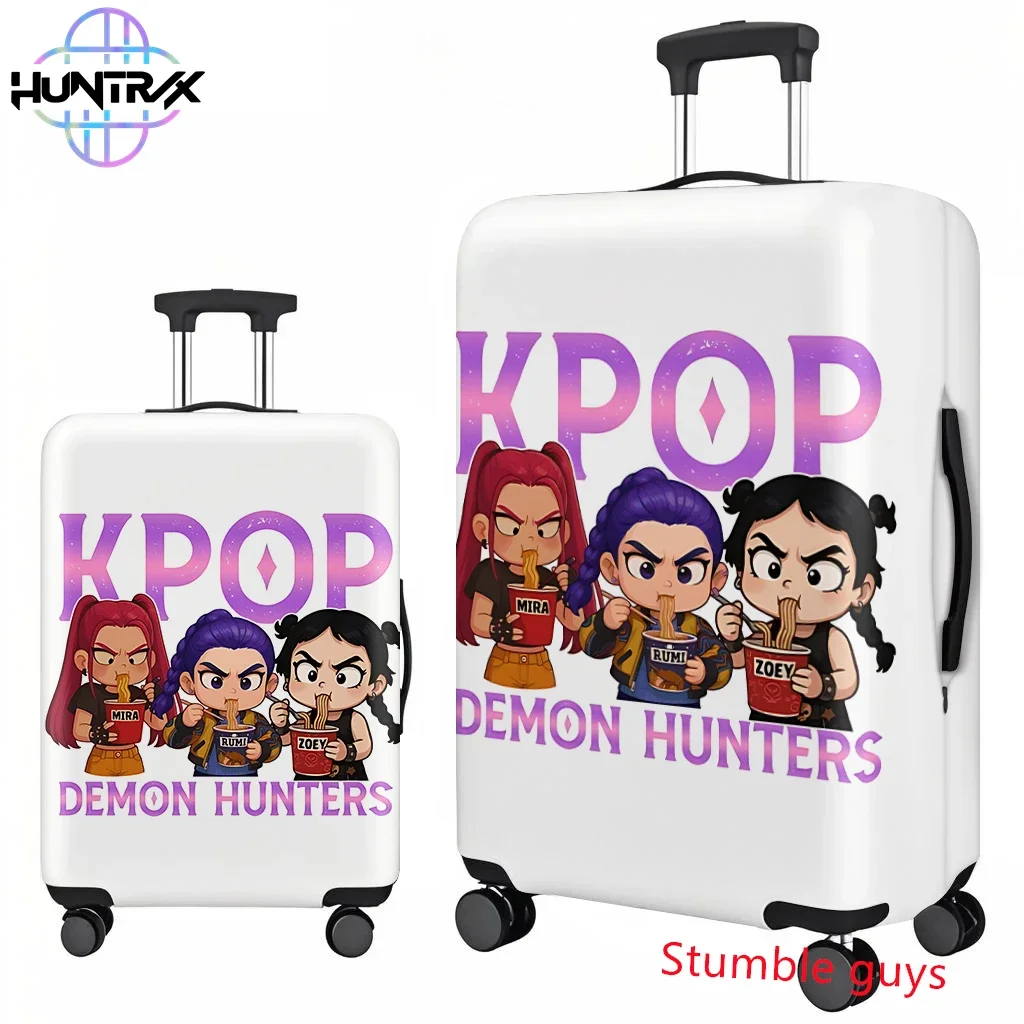 Funda protectora para maleta Kpop Demon Hunters, se adapta a bolsas de viaje de 18-32 pulgadas, diseño de anime