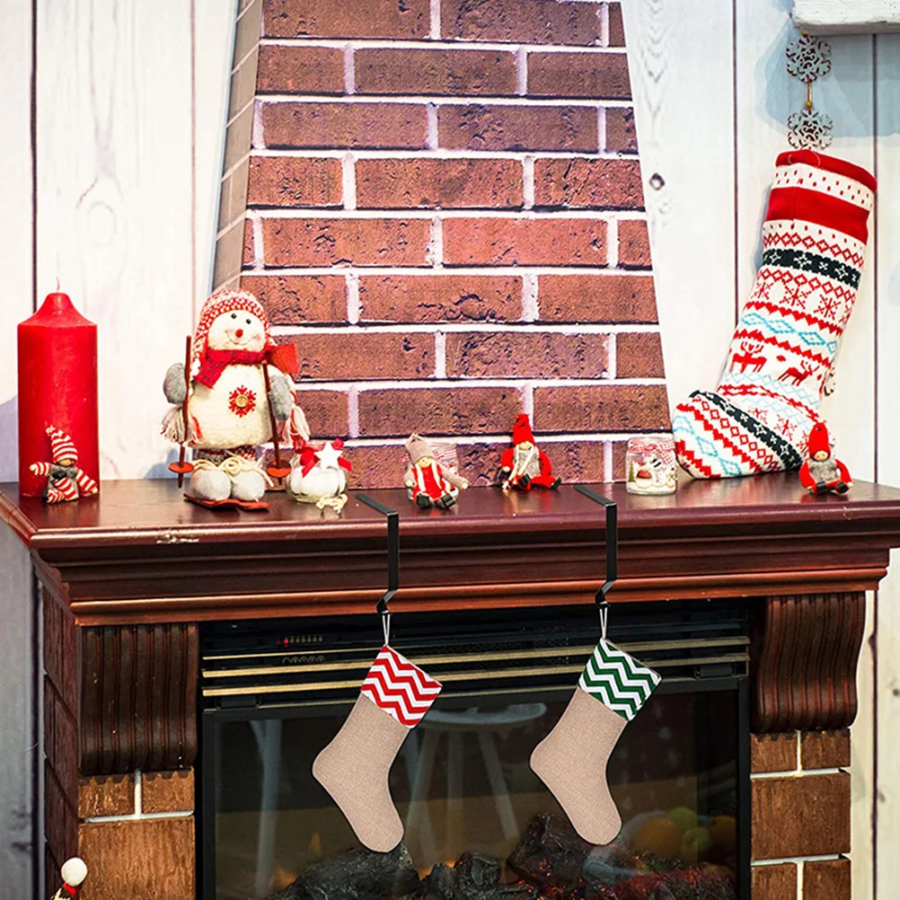 Ganchos de Metal para medias navideñas, soportes para calcetines de Navidad multiusos resistentes, ganchos para colgar para chimenea, gancho para Mantel de Navidad, 2 uds.