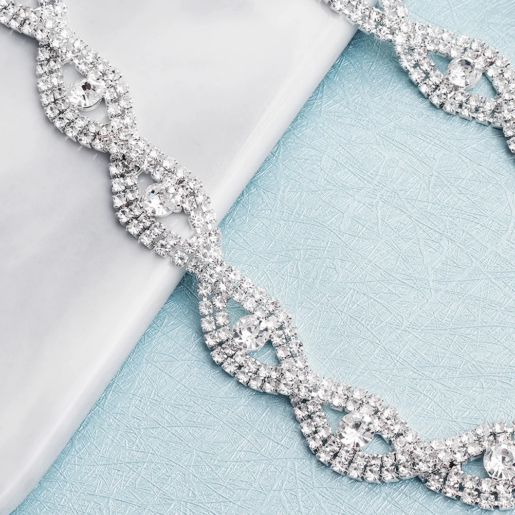 حزام الزفاف المنسوج المجوف، حزام الزفاف الكريستالي، فستان متقاطع أنيق، إكسسوار لوصيفة العروس، ديكور حفلات العروس #6