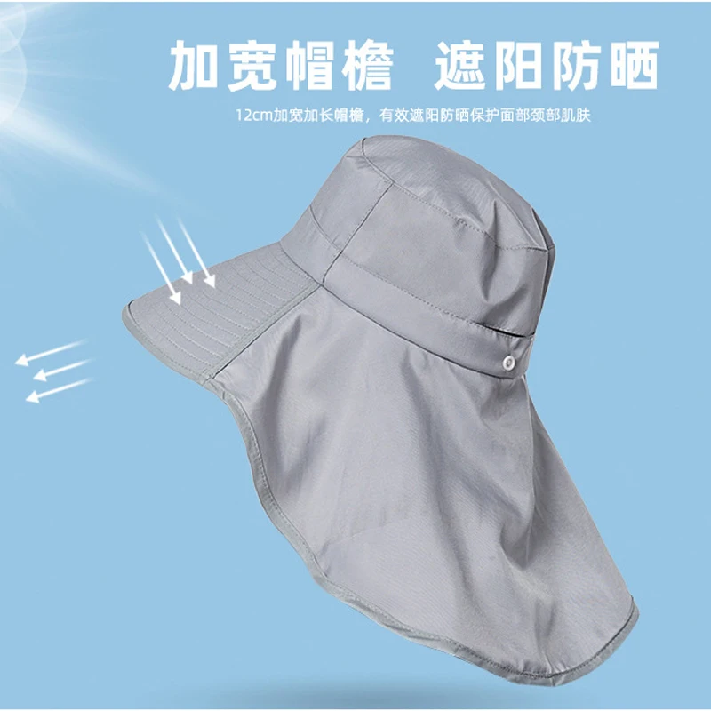 

Wide Brim Shawl Sun Hat Bucket Hat Fashion Sun Hat Summer Outdoor Hat with Ponytail Hole for Women