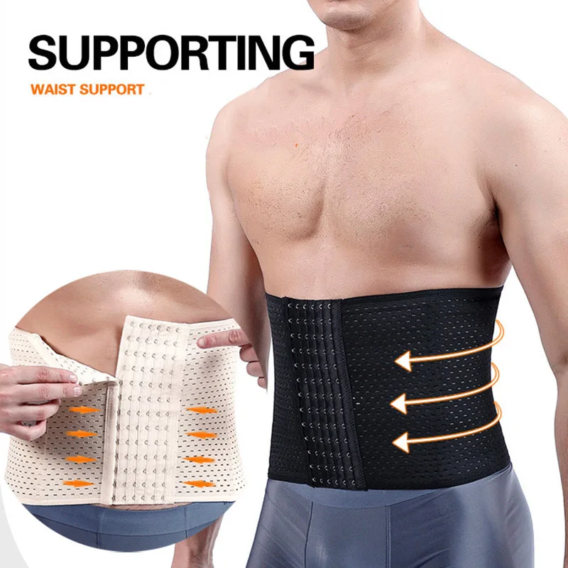 Men Slimming Body Shaper Waist Trainer Trimmer Belt Corset For Abdomen Belly Shapers Tummy Control Fitness Compression Shapewear