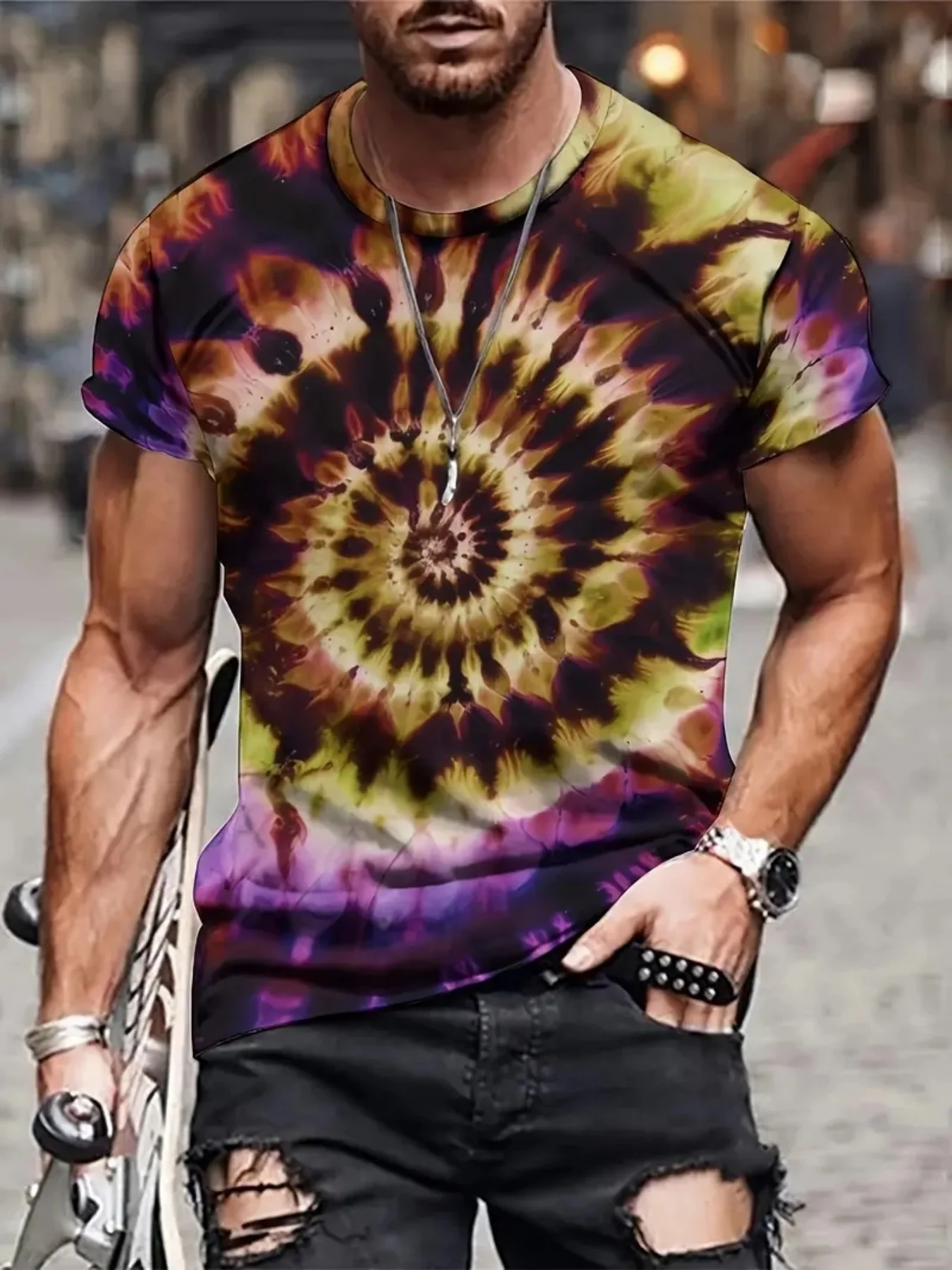 

Spiral Tie Dye T Shirt 2026 New Gradient 3D Pattern Print Quick Dry Breathable Men Women Unisex Oversized Harajuku Summer Tops
