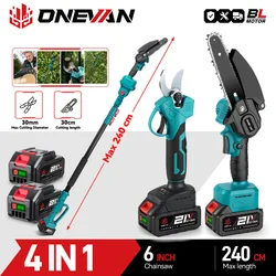 Brushless 3500W Electric Chainsaw Telescoping Pole 4 IN 1 Pruner High Branch Saw Garden Tree Pruning Tool For 21V 18V Battery