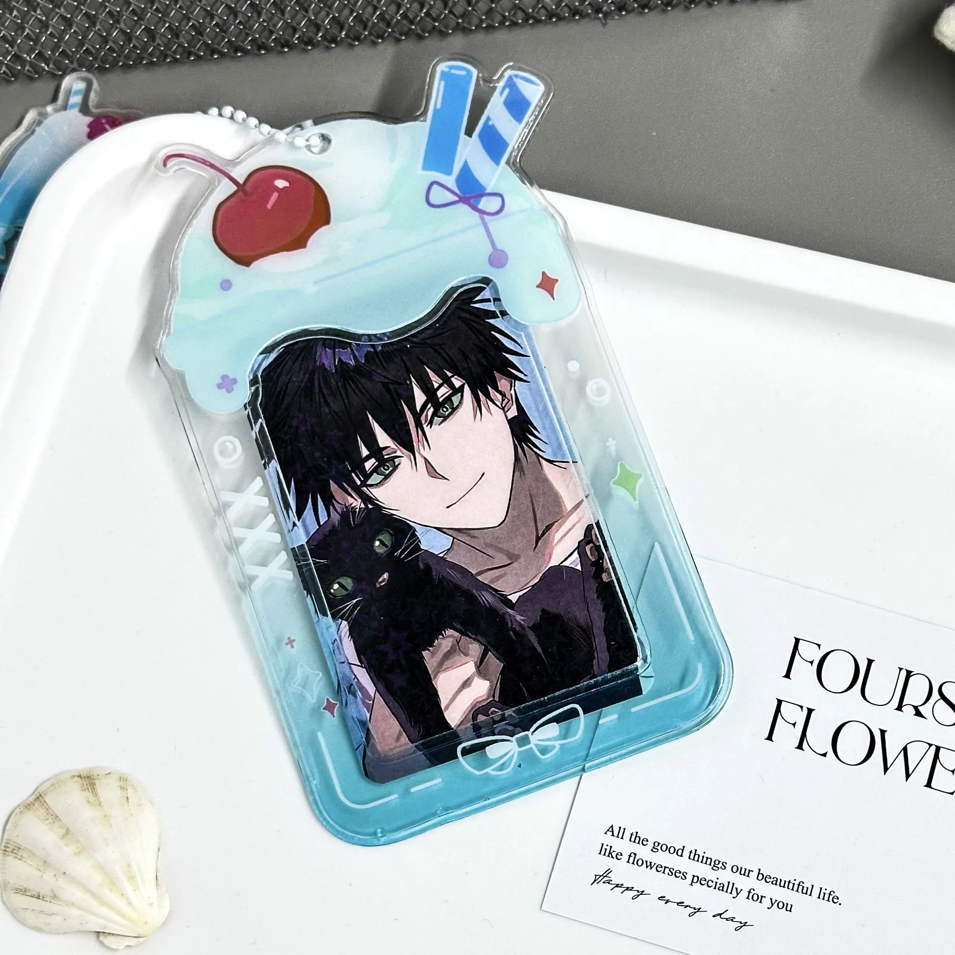 Cute Parfait Cup Ice Cream Card Holder Kpop Idol Photocard Storage School Meal Card Protector image 4
