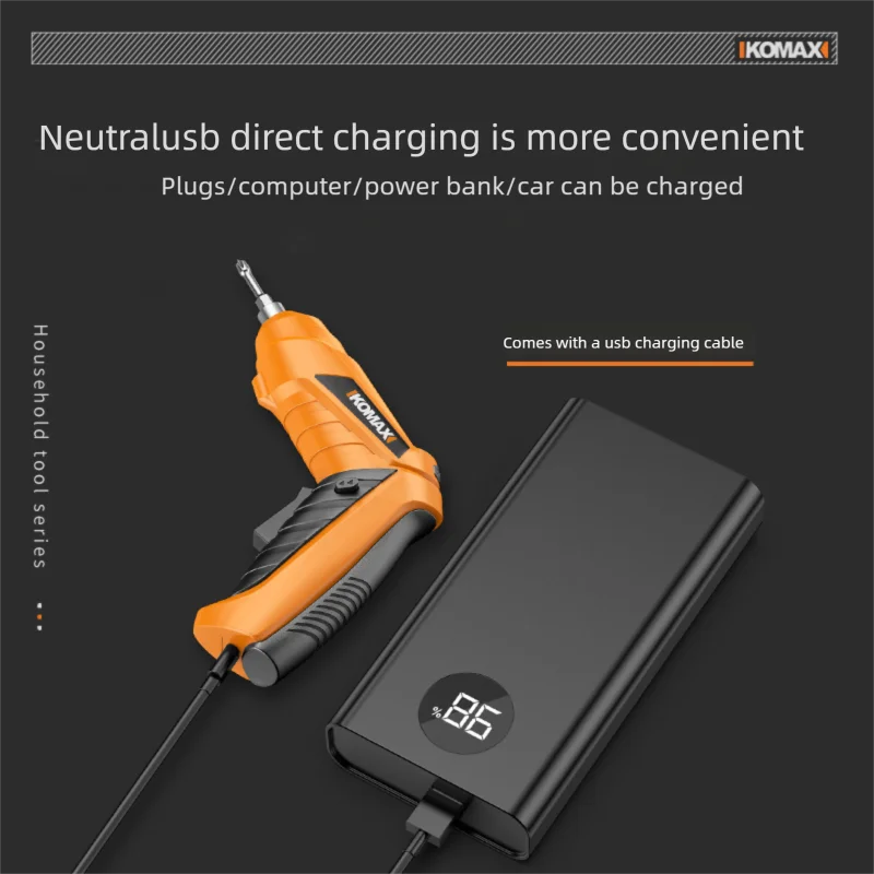 Komax chave de fenda elétrica recarregável sem fio chave de fenda poderosa impacto sem fio conjunto mini broca ferramentas elétricas