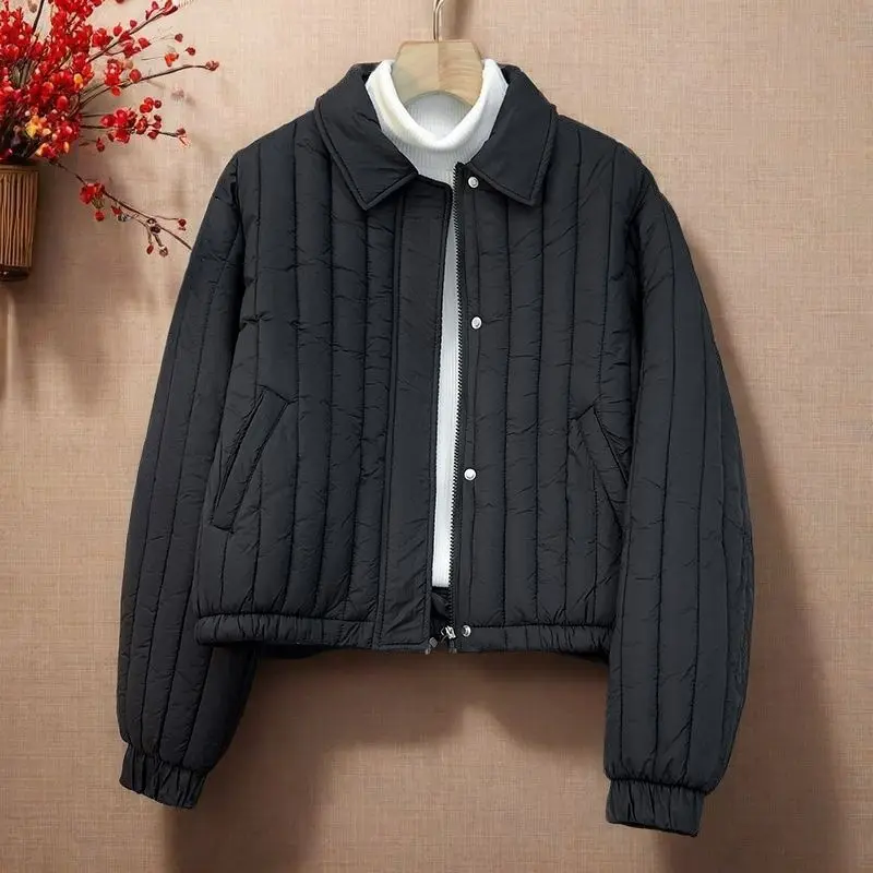 

Тонкая короткая куртка на хлопковой подкладке, женская осень-зима 2025, новое корейское пуховое пальто, женские парки, верхняя одежда «Джокер», верхняя одежда для пригородных поездок