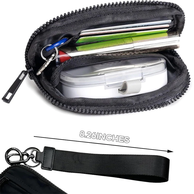 Mit Handgelenk-Reißverschluss, Geldbörse für Damen, lässige Reisetasche, wasserdichtes Nylon, kleine Geldbörse, multifunktionaler Kartenhalter – Detail 8
