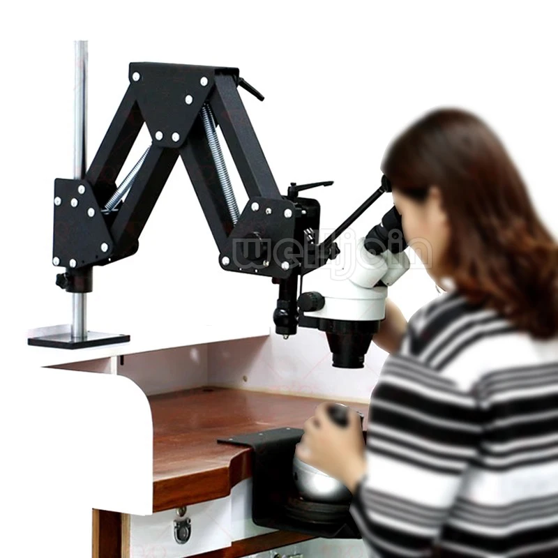 7X-45X Stereo Microscope with Hard Aluminum Stand Jewelry Microscope Dental Microscope for Jewelry Tools