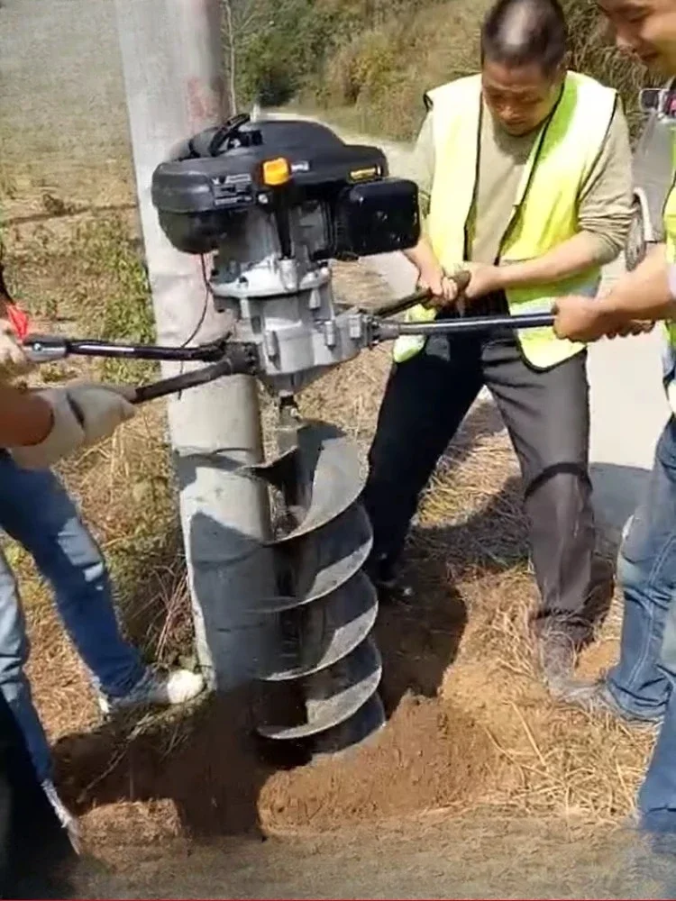 High power four-stroke digging machine Photovoltaic drilling machine Ground drilling Tree planting pole Pile driver Excavator