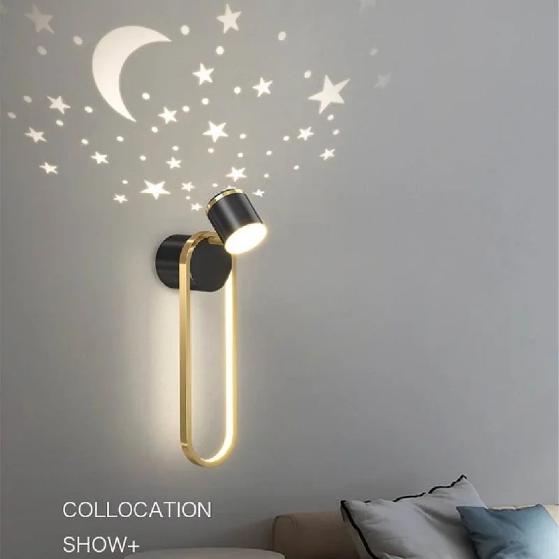 

Modern LED Wall Lamp Lights For Bedroom Bedside Living Children's Room Decoration Creative Starry Sky Background Indoor Lighting